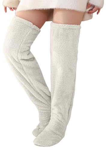 Chaussette Chaude Femme Polaire - Chaussettes d'Hiver, Couvre-Jambes, Chaussettes de Genou pour La Maison, Pantalons en Laine Épaisse, Chauffe-Jambes, Chaussettes Douces et Extensibles à La Mode