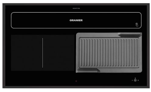 Oranier Induktionskochfeld KFL 2092 - Flächen-Induktion 90 cm Abluft-Umluft Kochfeldabzug Grillplatte gerillt & schwarzer Kochfeldrahmen