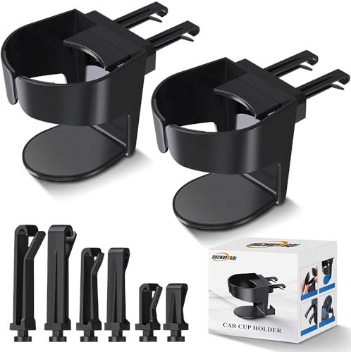 Auto Getränkehalter, 2024 Neuer Becherhalter Auto 2 Stück, Verstellbarere Auto Lüftungshalterung, Universeller Getränkehalter für Auto Aschenbecher, Kaffeebecher und Getränkedose Black