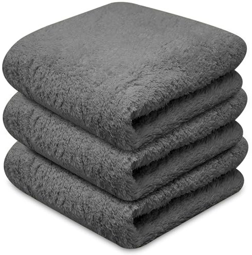 Towelogy® Super Absorbent Microfibre Cloth | Absorbs Over 10 Times its Weight in Water | Sponge-Like Absorbency | Multipurpose Scratch-Free Cleaning Cloth for Household Use (Grey)