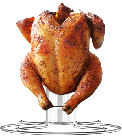 WELL GRILL Edelstahl Hähnchenbräter Bierdose Hähnchengriller mit Abnehmbaren Aromabehälter, Hähnchen Ständer Hähnchenhalter für die meisten Gasgrill und Backofen