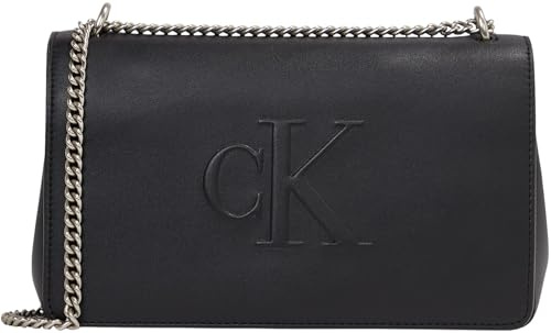 Calvin Klein Damen Umhängetasche Sculpted Flap mit Tragekette