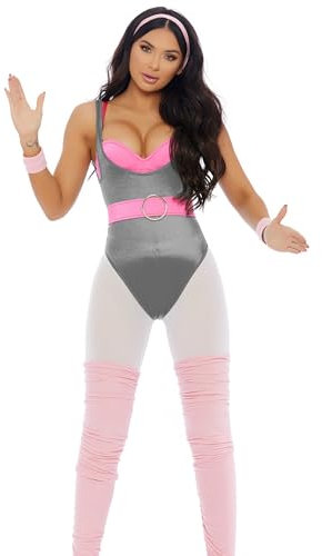 Forplay 80er Aerobic Kostüm für Damen - Größe: M-L - Verkleidung Karneval & Motto-Party