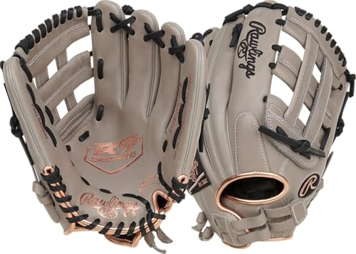 Rawlings R9 Fastpitch Softball Glove | Größen 29,5-33 cm | Multiple Styles Softball-Handschuh für Damen, Contour Pro H-Web | Grau, 30,5 cm (12 Zoll) | Utility