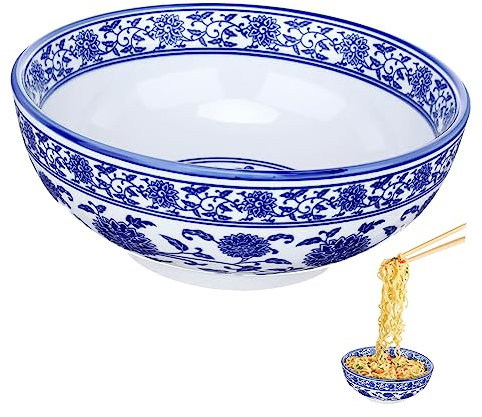 COLLBATH 1pezzi Ciotola Ceramica Stile Cinese Per Zuppa Riso e Noodles Design Elegante e Pratico Per Cucina Domestica