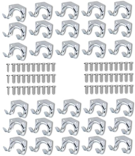 My DIY Tool Hooks Hangers 30Pcs Heavy Duty Shed Hooks for Tools, Garage Hook, Storage Hooks with Screws – Wall Mount Double Gardens Hooks for Garage, Shed, or Garden Organization