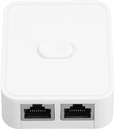 Ejoyous LAN Switch 2 Ports, Ethernet Switch LAN Splitter 1 auf 2 Netzwerk Switch 10/100/1000Mbps 2 In 1 Out 1 In 2 Out PoE Extender Switch RJ45 Netzwerk-Splitter-Adapter