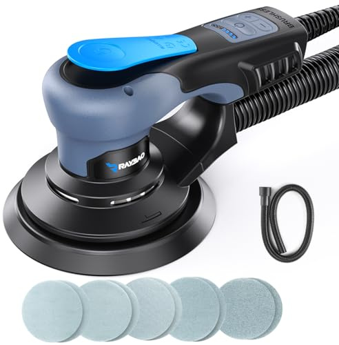 Power Random Orbit Sanders, Electric Sander 5.0mm 6Inch 350W Low Vibration Orbital Sander, 6 Variable Speed (MAX 10000RPM), Handheld Palm Sanders for Woodworking, 10 Sanding Discs, Cord 5M
