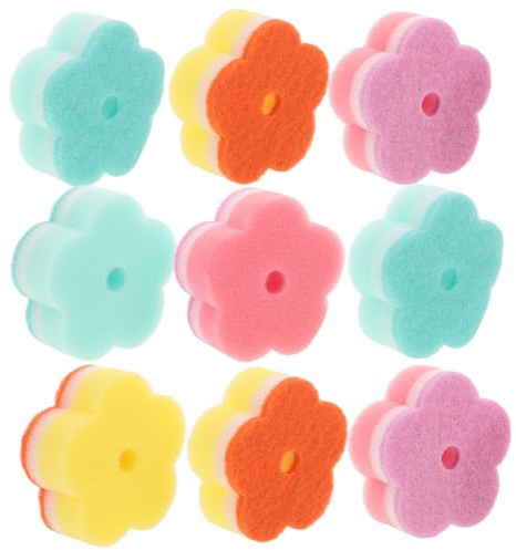 SEWOART Blumenform 30 STK Schwammtücher Scheuerschwamm Schrubber Reinigungstuch Zum Geschirrspülen Scheuerschwämme Reinigungstücher