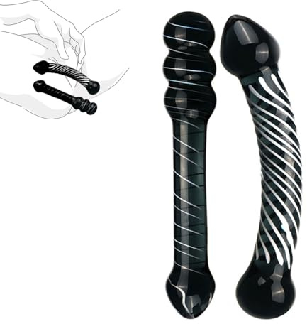 Lot de 2 godemichés en verre - Plug anal double - Perles lisses - Stimulateur anal - Bouchons anaux - Massage de la prostate - Jouet sexuel