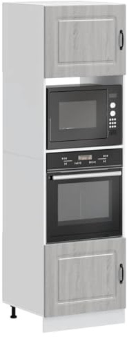 Myheimly Kitchen Cupboard, Küche Schrank, Kuechenschrank, Schrank Für Küche, Küchen Schrank, Hängeschrankm,Holzwerkstoff Küche Schrank,Grau Sonoma,Herdumbauschrank 60 cm,60 x 57 x 207 cm