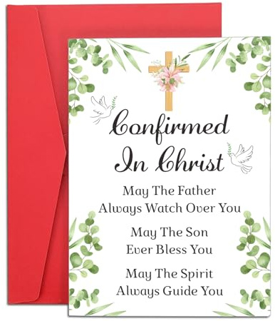 Fleure Esme Confirmation Cards for Teen Girls Teenage Boys Confirmation Sponsor Card for Women Men Easter Gifts Easter Basket Stuffers Baptism Christian Religious Gifts
