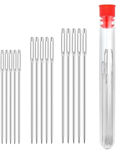 Nähnadeln Großes Öhr, 30 Stück Nähen Nadeln große, Nadeln mit großem Öhr, ideal für Handnähen, Sticken, Basteln andTextilarbeitenNadeln (42mm, 52mm, 60mm)
