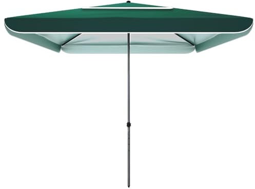 6.5x6.5ft Rectangular Outdoor Sun Shade Umbrella, UV Protection, Height Adjustable Garden Umbrella Parasol for Pool, Balcony, Patio(Green)