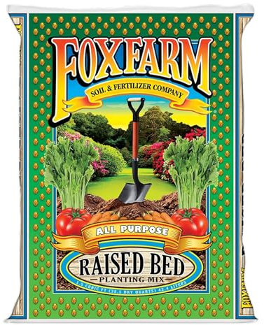 FoxFarm Raised Bed Planting Mix, 1.5cu ft - All-Purpose Garden Soil with Earthworm Castings & Oyster Shell - Ready-to-Use Blend for Vegetables, Flowers, Fruits & Herbs
