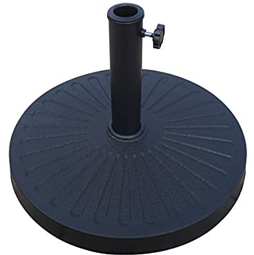 Yellowshop - Base Ombrellone Circle da Esterno Pesante Resina 14 kg, Diametro 49 cm, Altezza 32 cm, Supporto per Ombrelloni da Giardino, Terrazza o Balcone, Nero Opaco