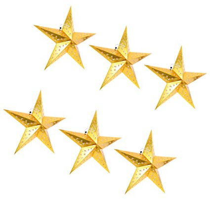 FOYTOKI Ciondolo a Stella a Cinque Punte Paralume da Soffitto Decorazione Natalizia da Appendere 30 Cm Set 6 Pezzi per Casa Ristorante Bar Festa