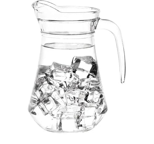 Chefline - SOV Small 1Ltr Classic Glass Jug Ideal for Serving Water, Iced Tea, Hot Cold Water, Wine, Coffee, Milk and Juice Beverage