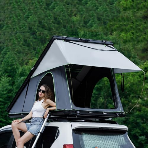 Dachzelt für 2–3 Personen Camping mit hydraulischer Unterstützung – Hartschalen-Design für einfachen Aufbau und Haltbarkeit, passend für Jeep, SUV, LKW und Van