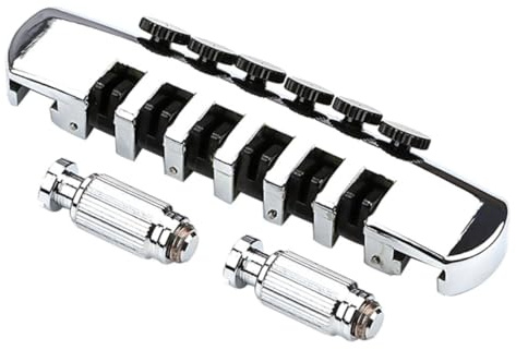 BESTonZON 6-Saiter Einstellbare Gitarrenbrücke Sattel aus Robustem Material Langlebiges Musikinstrumententeil Gitarre und Akustikgitarre Einfache Installation Verbessert Klangqualität und