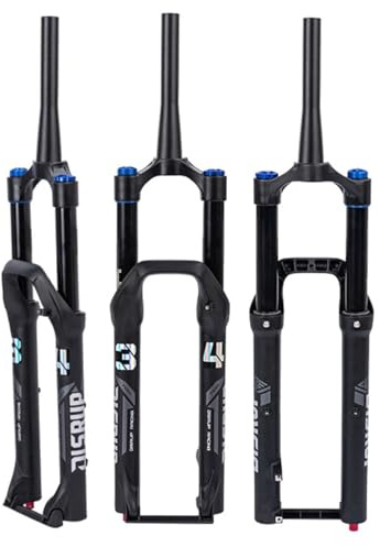 HZXQCVB Horquilla Air MTB 26 27,5'' Horquilla De Suspensión para Bicicleta De Montaña Recorrido 140 Mm Tubo Recto/cónico De 1-1/8'' Horquilla Delantera Rebote Ajustable QR(Black,26'' Tapered)
