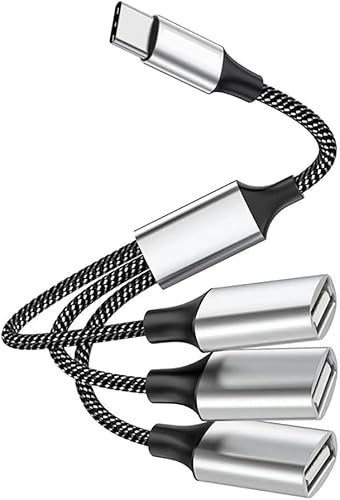 Adaptador de cable USB C macho a tres conectores USB hembra, tipo C para alimentación y datos, multiconcentrador para MacBook, Pad, PC, ordenador portátil