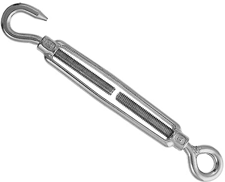 Turnbuckle Wire Tensioner,Stainless Steel Rigging Screw Jaw,Material Open Body Turnbuckle Bolt Wire Tightening Screw Versatile for Camping DIY Projects