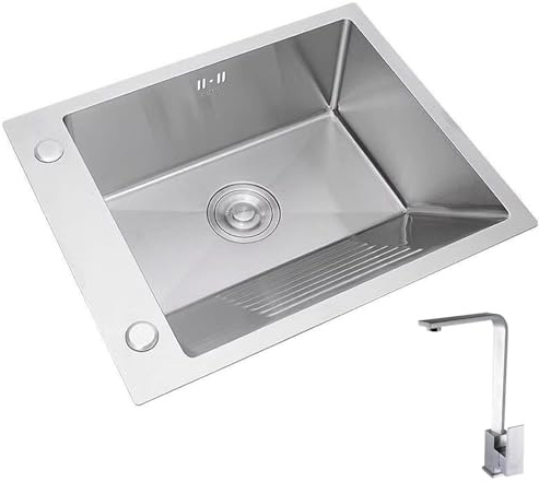 Lavello per Lavanderia in Acciaio Inossidabile con Asse per Lavare, Lavandino Bagno con Rubinetto e Sistema, Lavatoio Lavanderia per Cucine, Balconi, Lavanderie e Uso Commerciale