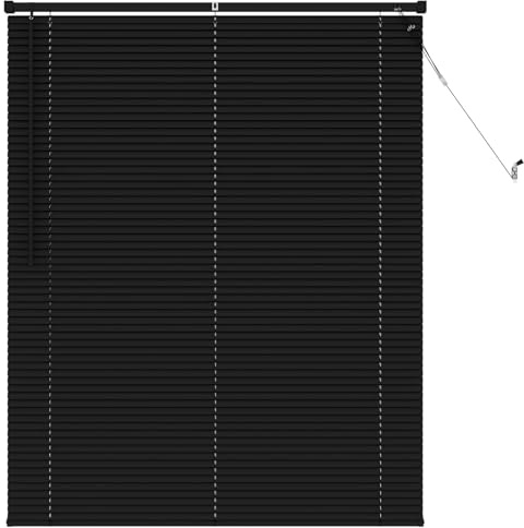 vidaXL Store Vénitien Noir 150 x 120 cm 25 mm PVC, Solution Moderne de Stores vénitiens, durables pour Bureau à Domicile, Filtration de lumière réglable, Protection de la Vie privée