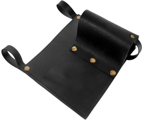 HEALEEP Outdoor Camping Chair Side Pouch with Cup and Phone Holder, Black Multi-functional Armrest Organizer Bag for Wheelchair, Beach Chair, Picnic and Travel Storage
