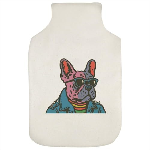 Azeeda 'Punk French Bulldog in Spiked Jacket' Hot Water Bottle Cover (HW00048821)