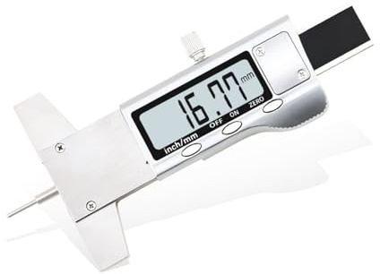 Calibro di profondità Calibro digitale in acciaio inossidabile LCD con misuratore di profondità del battistrada da 2 pezzi 0.-25.4mm,per automobili