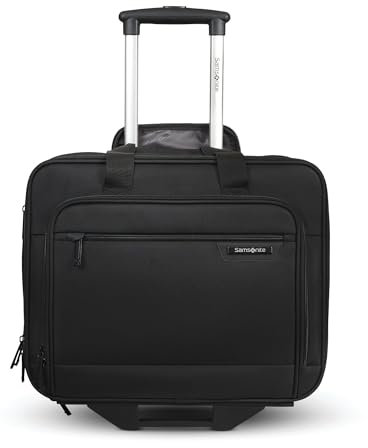 Samsonite® Klassische Business-Tasche aus Polyester mit 2 Rädern und 39,6 cm (15,6 Zoll) Laptop-Fach, 24,6 cm H x 41,6 cm B x 34,5 cm D, Schwarz, Schwarz, 16.562 x 13.312 x 9.812 inches