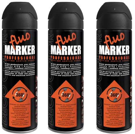 Fahrzeugteile Hoffmann 3 Stück 500ml Markierungsspray Spray Kennzeichnungsspray schwarz 14580