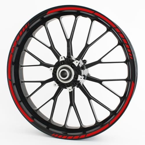 Motoking Adesivi per Il Bordo del cerchione GP - Rosso opachi - Kit Completo per Cerchioni da 10 a 14