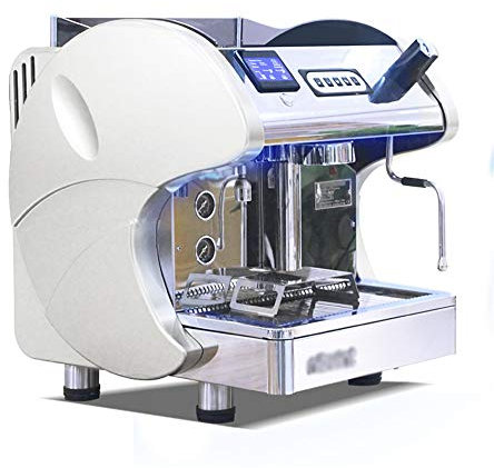 Cafeteras -Profesional Comercial Tipo de Bomba Cafetera Express Cafetería/Tienda de té Filtro Fino Tecnología de Control de Temperatura Vapor Fuerte 6L 2600W,Blanco