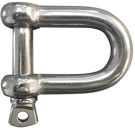 D-Shackles - Stainless Steel A4-Marine Grade (316) - for attaching Ropes, Anchors and Chains - M6 - Pack of 2