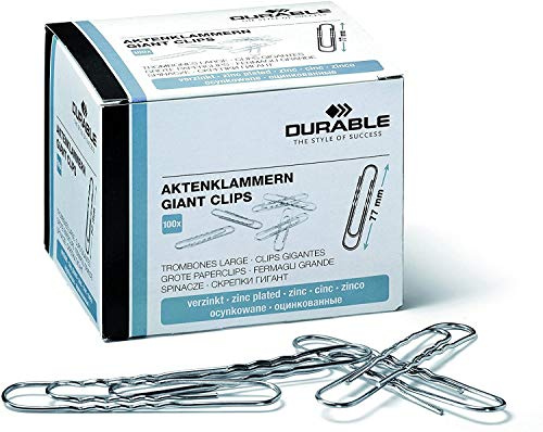 Durable Briefklammern (verzinkt) 500 Stück (77mm | 5er Pack)