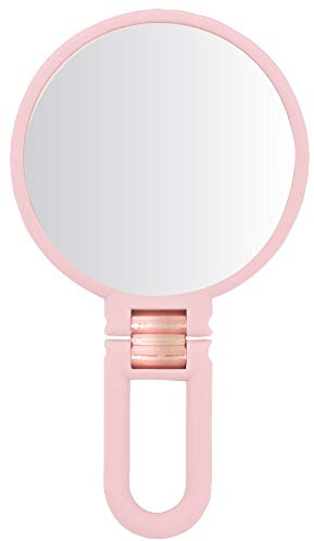 Soft Touch Handheld Mirror, 10x Magnification (Blush)