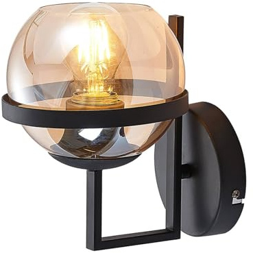 Lindby Wall Light Marinka dimmable (Modern) in Black Made of Metal for e.g. Living Room & Dining (1 Light Source, E27) from wall Lighting lamp