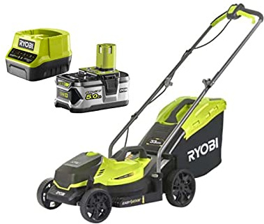 Pack RYOBI Tondeuse poussée 18V One+ OLM1833B - 1 Batterie 5.0Ah - 1 Chargeur Rapide RC18120-150
