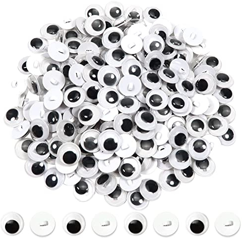 TOAOB 180 Stück Wackelaugen zum Annähen Klein 10 mm Kunststoff Rund | Wiggle Googly Augen Puppe Augen für DIY Häkeltiere Scrapbooking Handwerk Bastel Zubehör