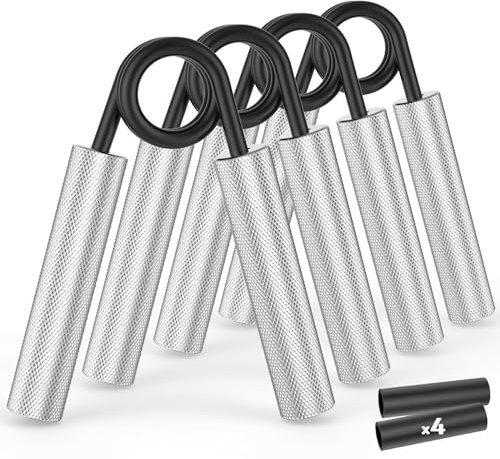 ZEAGUS Grip Strength Trainer 4 Pack,50LB-200LB Metal Hand Grip Strengthener,Non-Slip Heavy-Duty Forearm Exerciser,Hand Gripper for Muscle Building and Hand Rehabilitation Exercising