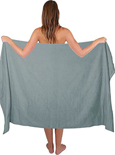 Textile Do Extra Large Super Jumbo Bath Sheet Towel 100% Egyptian Cotton XL Bath Sheets(100 x 200 cm-600 GSM) (Silver)