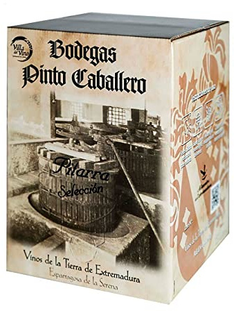 Deliex Delicias de Extremadura. Vino de pitarra tinto 15 litros. Bag in Box con grifo. Vino de mesa para todos los días. Bodegas Pinto Caballero