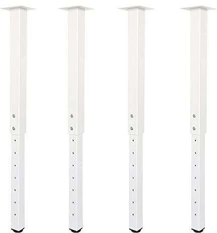 QLLY Einstellbare Quadratische Tischbein, 60-100cm, Home Office Custom DIY Tischbeine, Möbel Bein Set (4, Weiß)