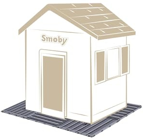 Smoby Life - Set De 6 Dalles (45x45 cm par pièce) - Accessoire de Maison Smoby - Créer Un Plancher - Clipsage Rapide - Effet Texturé Bois - Matière Recyclée - Fabrication Française