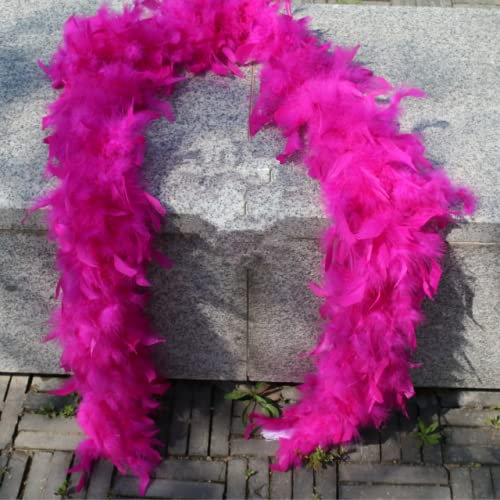mètres Super épaissir 80 grammes plumes de dinde Boa garniture écharpe/Mardi Gras Boas robe plumes plumes pour artisanat-Rose rouge