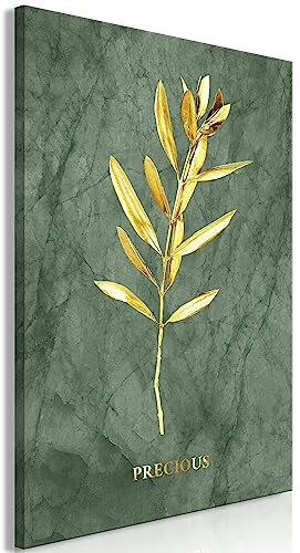 murando - Blätter Akustikbild 80x120 cm Bilder Hochleistungsschallabsorber Schallschutz Leinwand Akustikdämmung 1 tlg Wandbild Raumakustik Schalldämmung Olivenbaum Natur Aufschrift