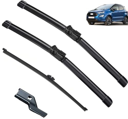 Essuie-glace de voiture compatible avec Ford Ecosport MK2 II 2017-2021 Balais d'essuie-glace avant arrière en caoutchouc souple for pare-brise automatique 221611 2019 2020 (Color : 3 wipers)